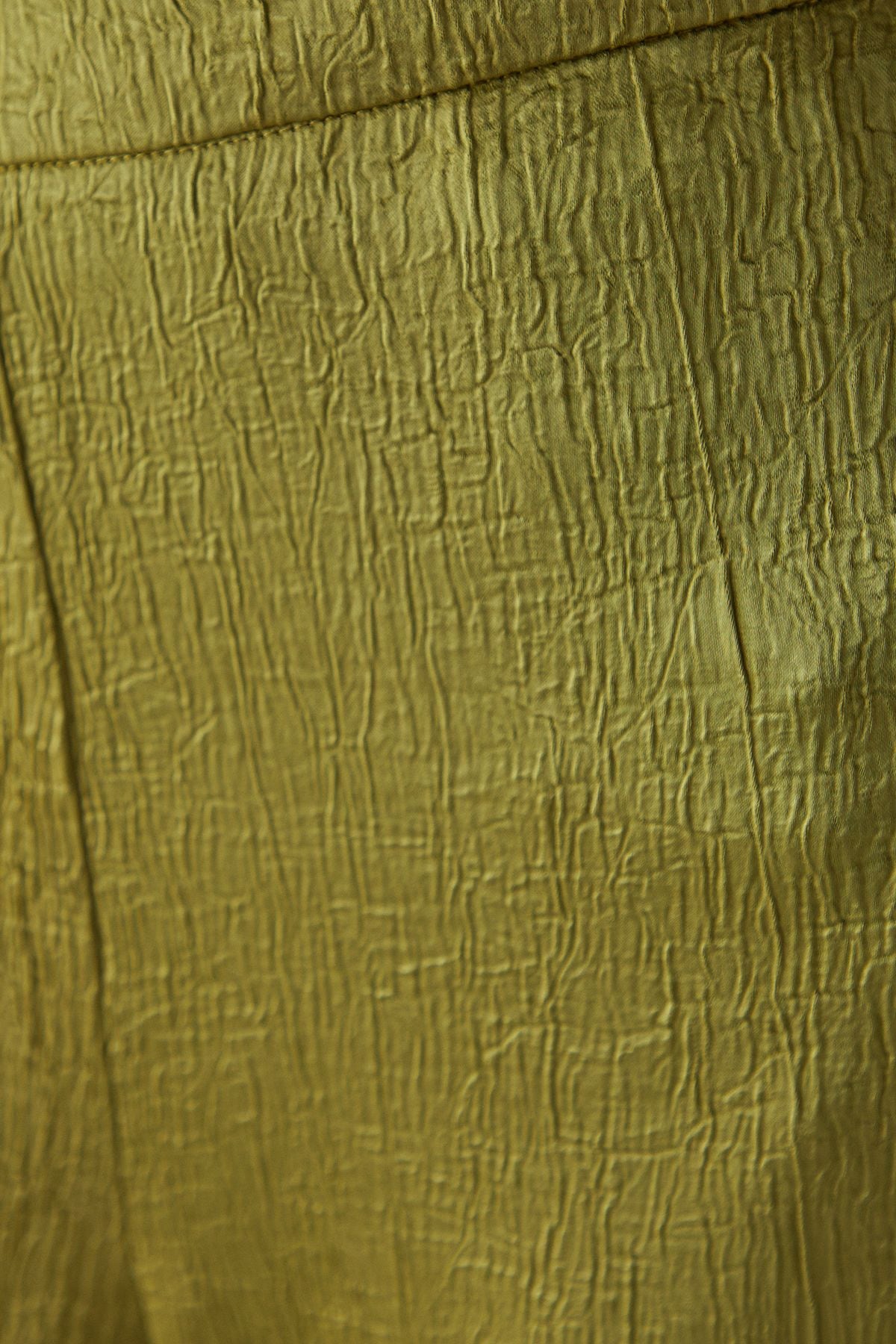 Warehouse Crushed Satin Kickflare Cropped Trousers Olive image 5