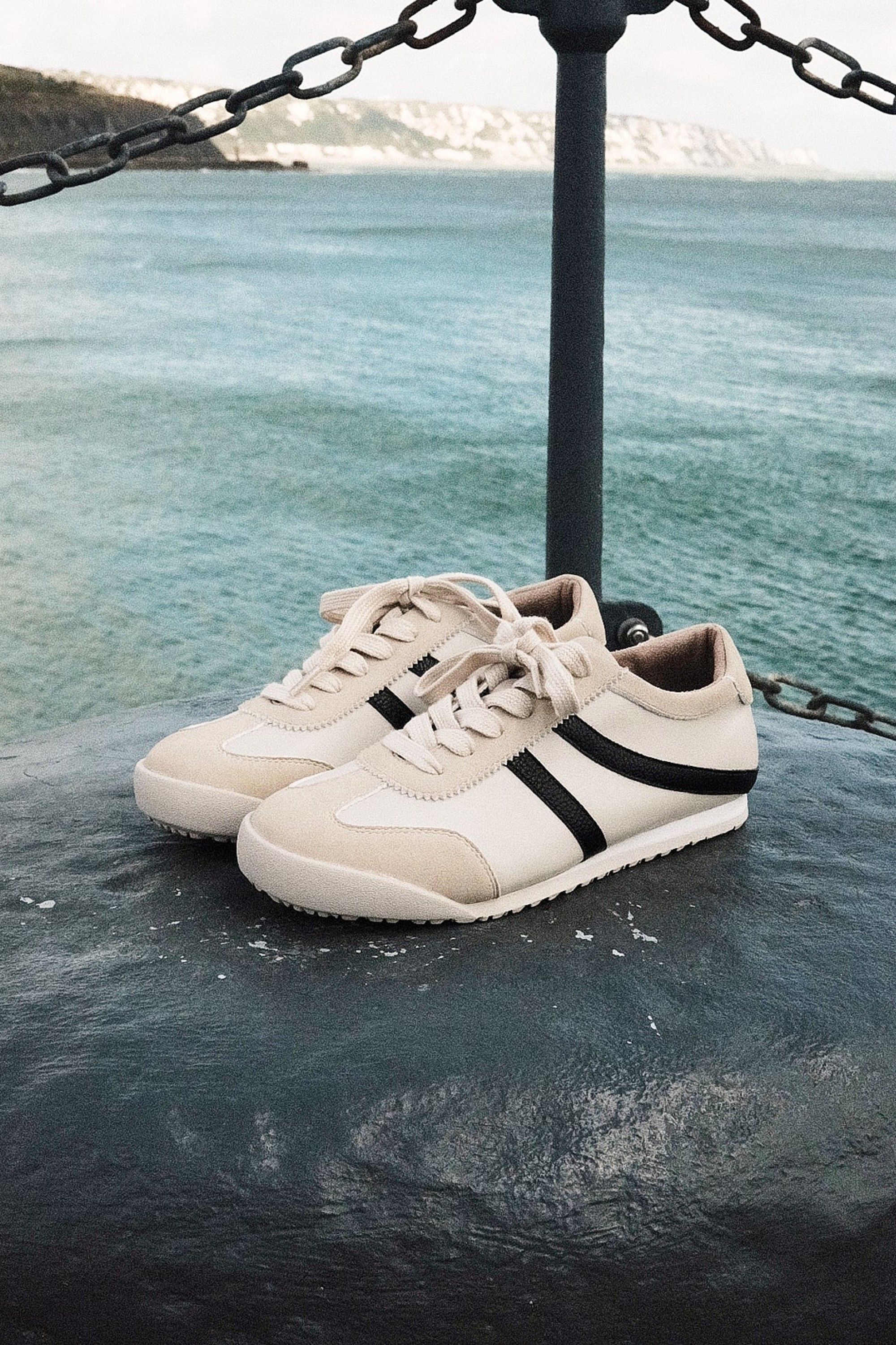 Linzi Strike Beige Retro Style Trainers image 6