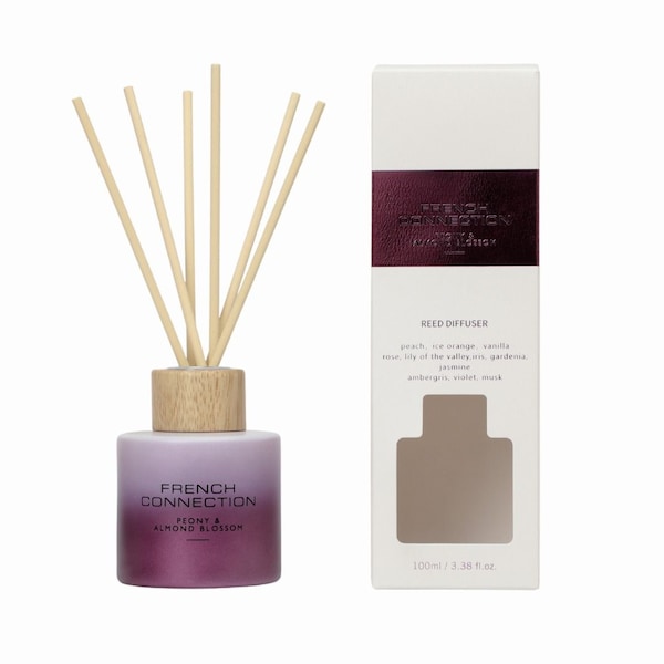 French Connection Peony & Almond Blossom Reed Diffuser 100ML Ombre Design