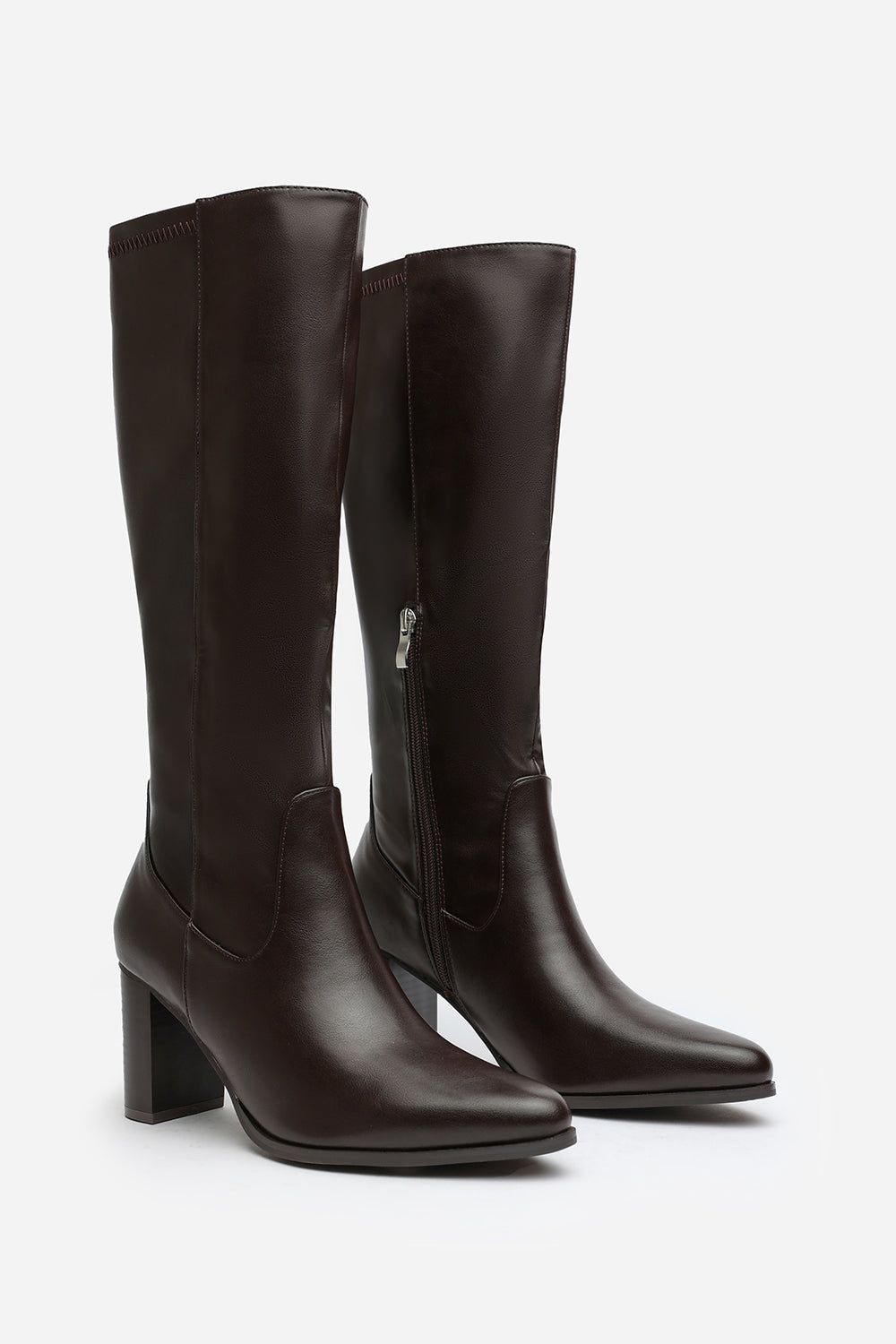 Where's That From 'Ainsley' Block Heel Knee High Boots with Stitch Detail image 3