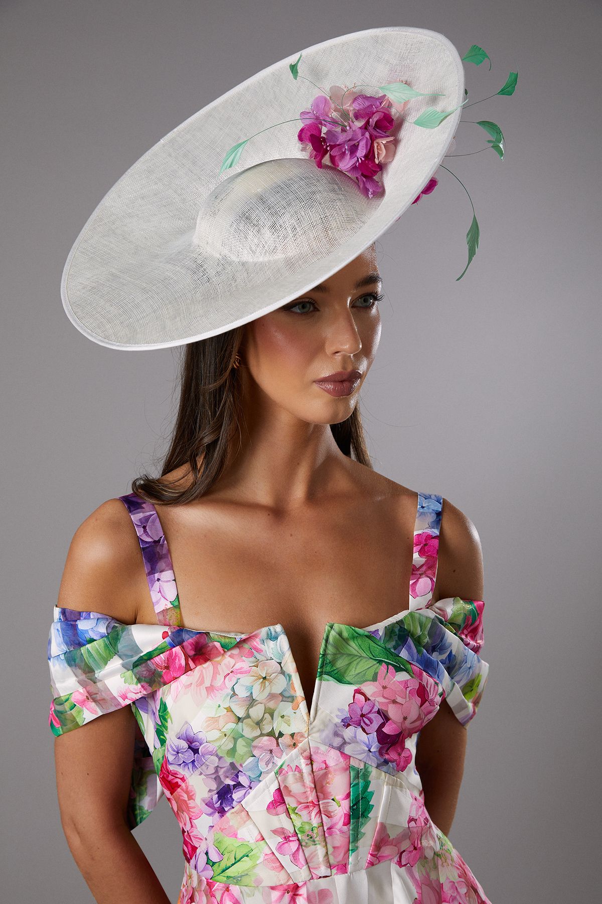 Coast Lisa Tan Side Facing Flower And Feather Fascinator Ivory image 1