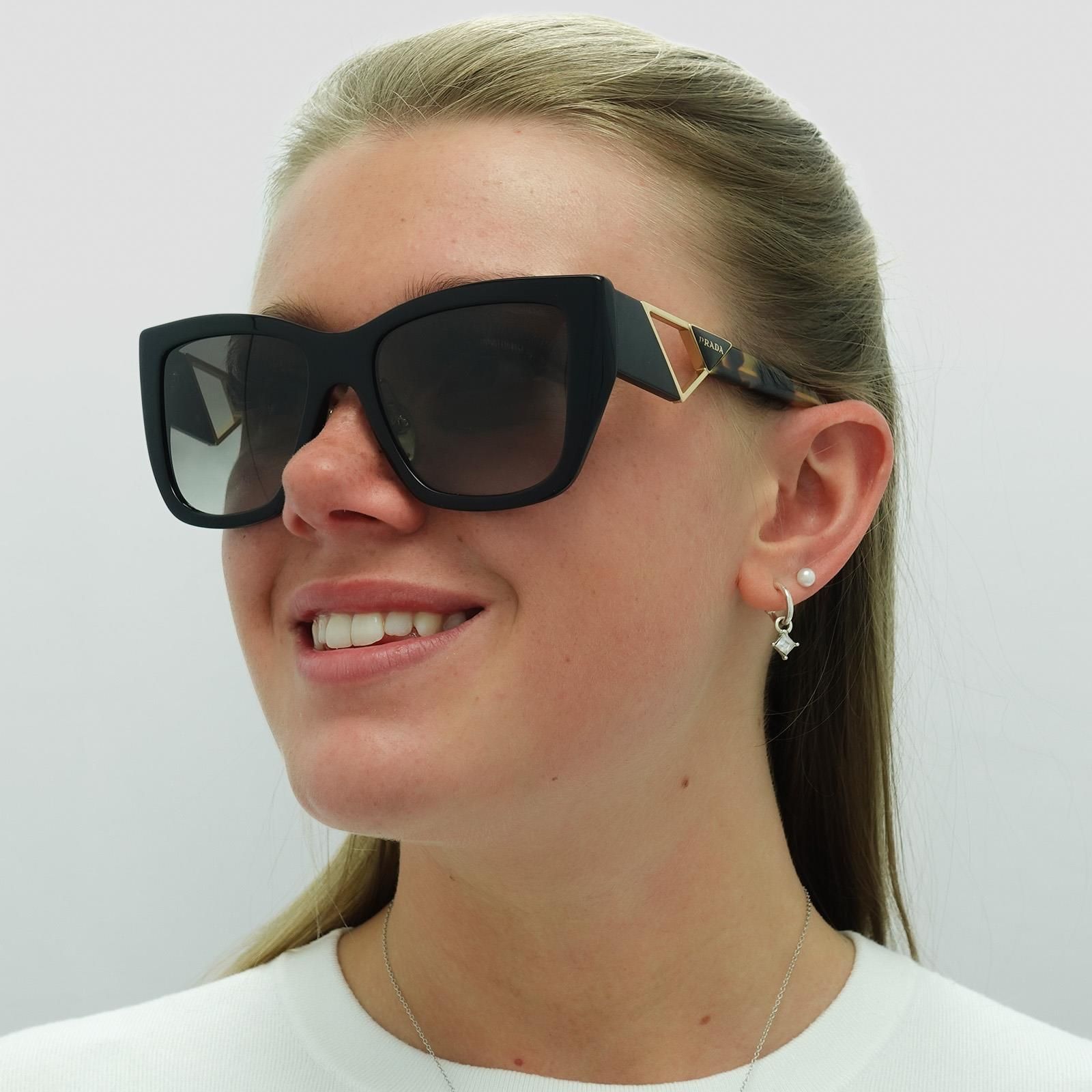 Prada Square Black and Tortoise Grey Gradient PR21YS image 5