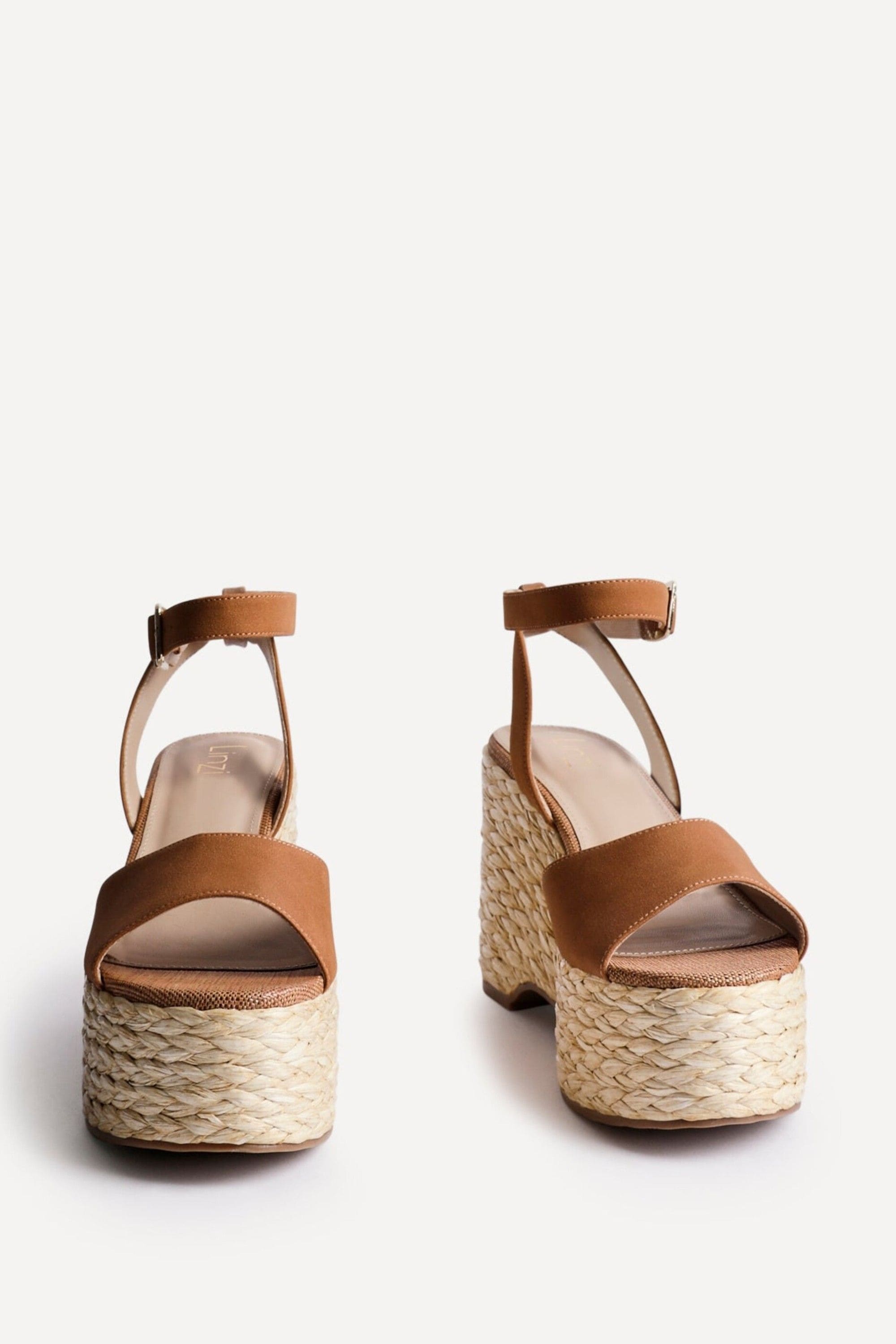 Linzi Pacific Tan Faux Suede Espadrille Platform Wedge image 3