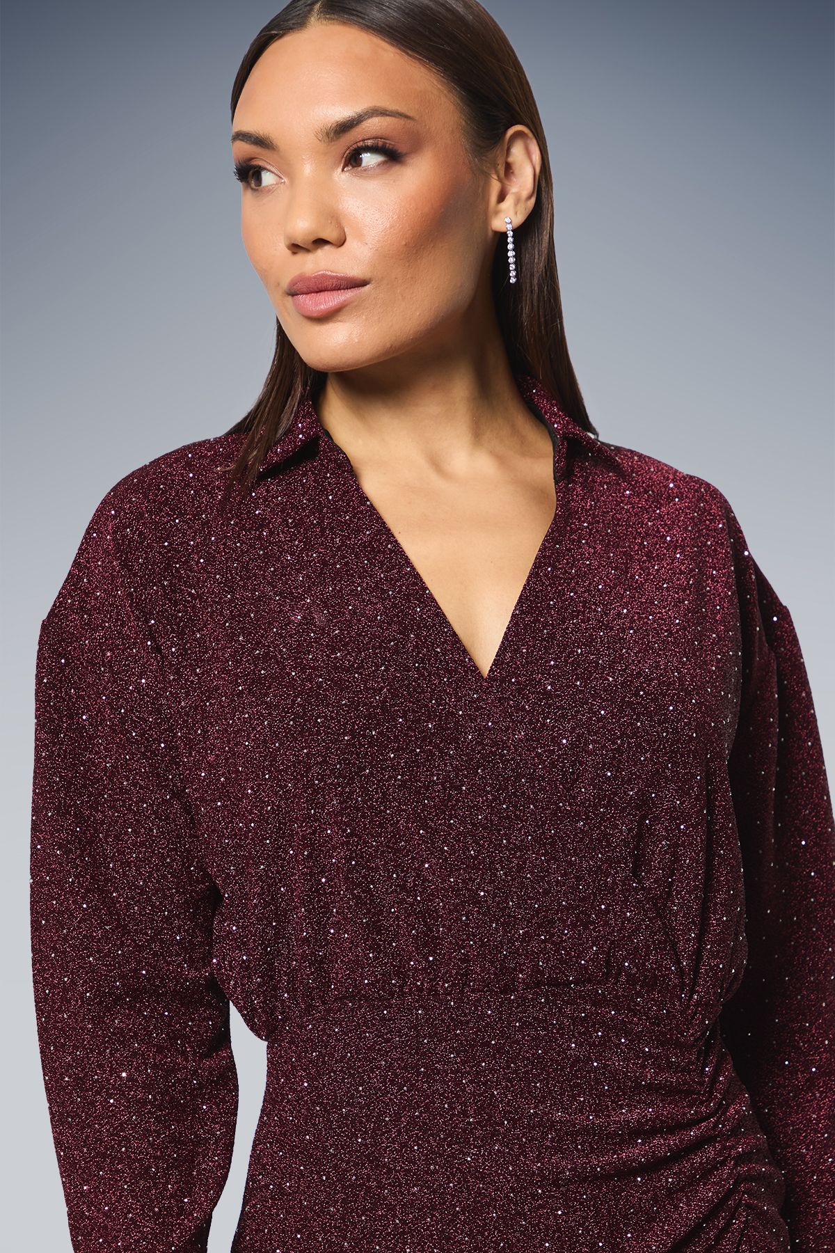 Principles Burgundy Hot Fix Jersey Shirt Dress Burgundy image 4