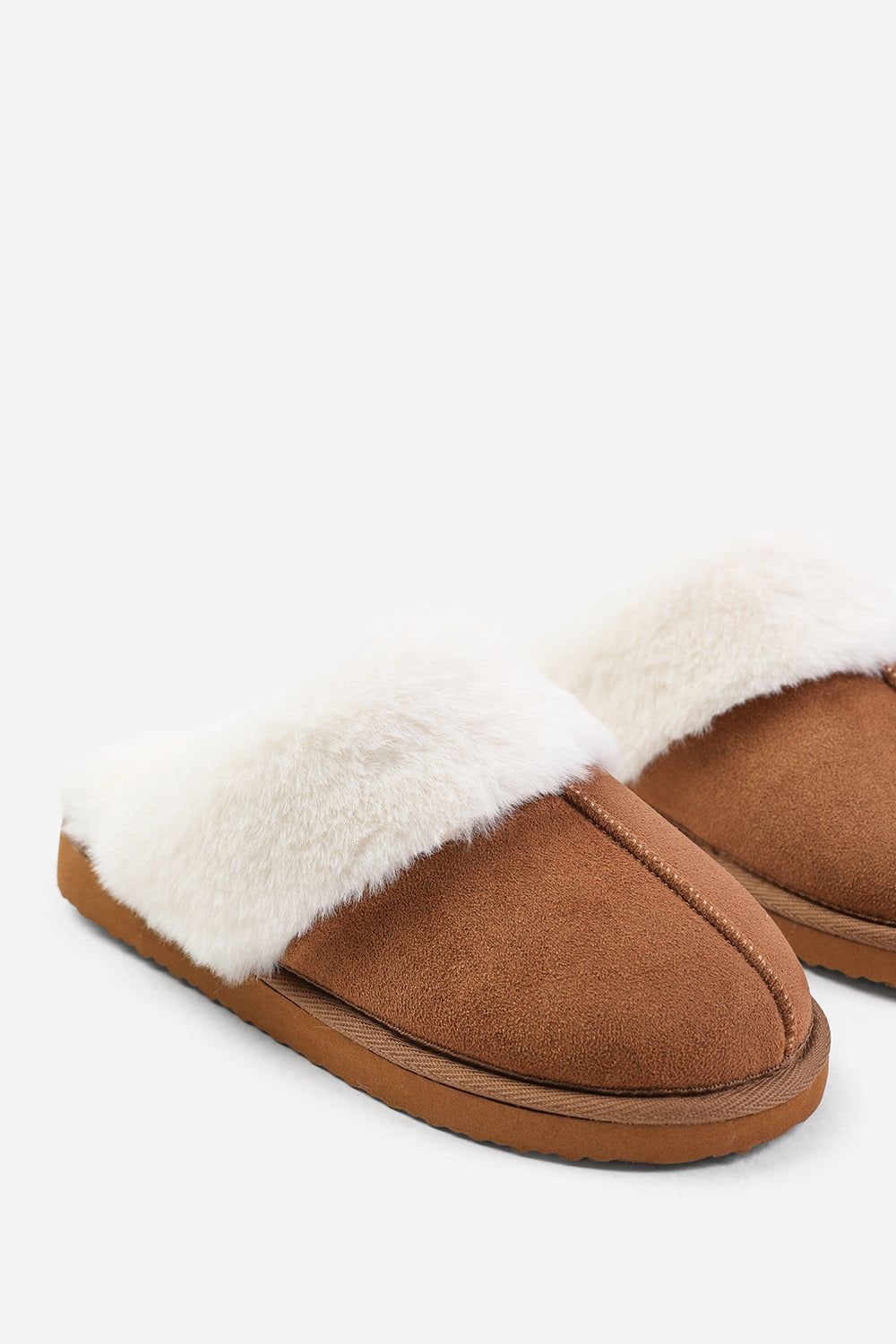 Where's That From 'Xandra' Suede Mule Slippers With Cosy Faux Fur Trim image 3