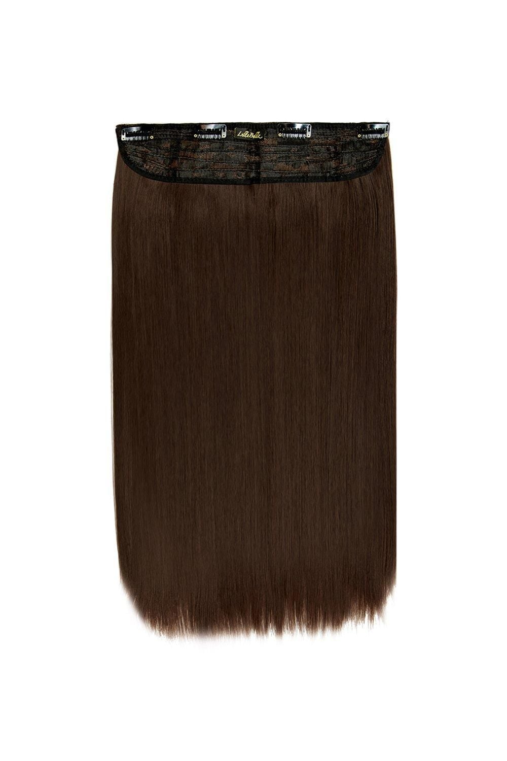 Lullabellz Thick 18 1 Piece Straight Clip In Hair Extensions Choc Brown image 1