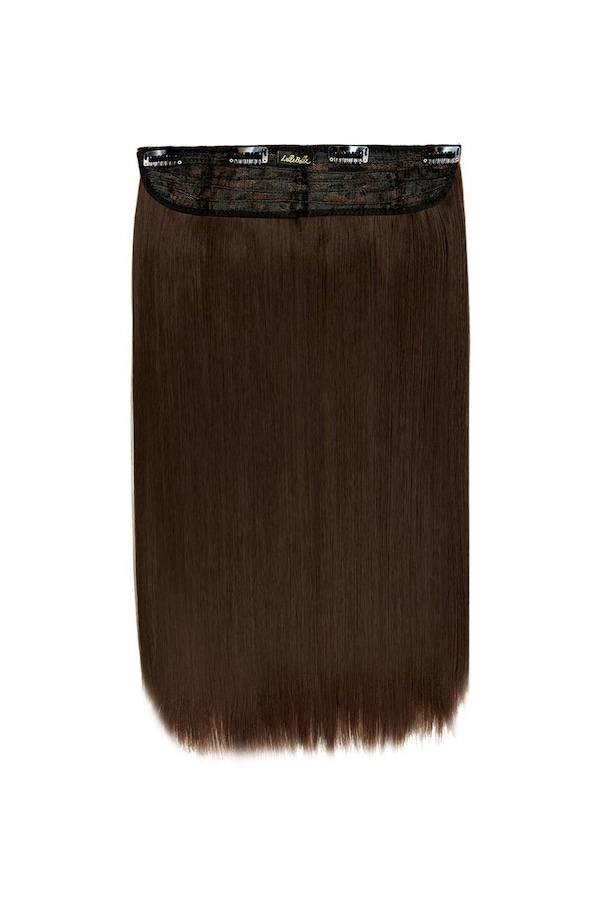 Lullabellz Thick 18 1 Piece Straight Clip In Hair Extensions Choc Brown