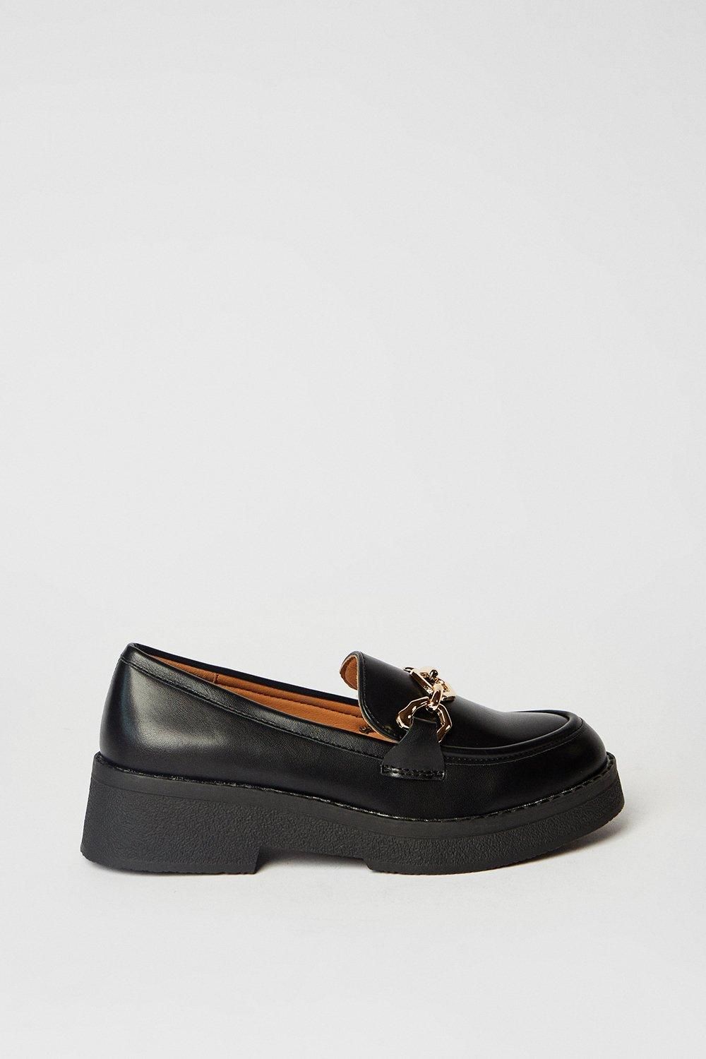 Oasis Bluebell Snaffle Detail Chunky Loafers Black image 2