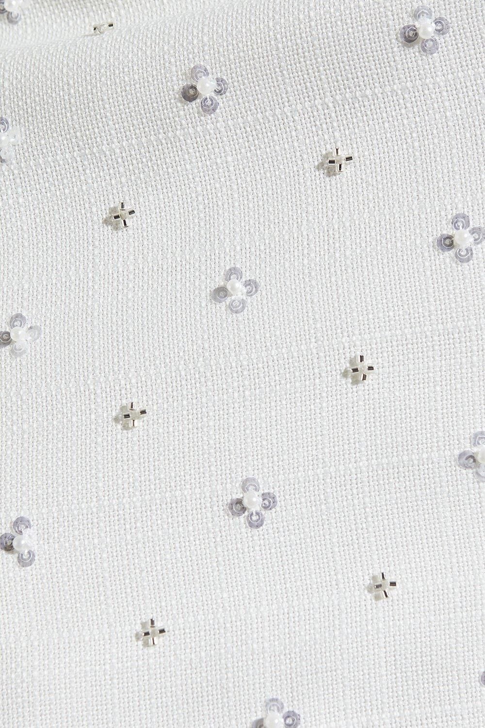 MissPap Embellished Tweed Bodycon Mini Skirt White image 5