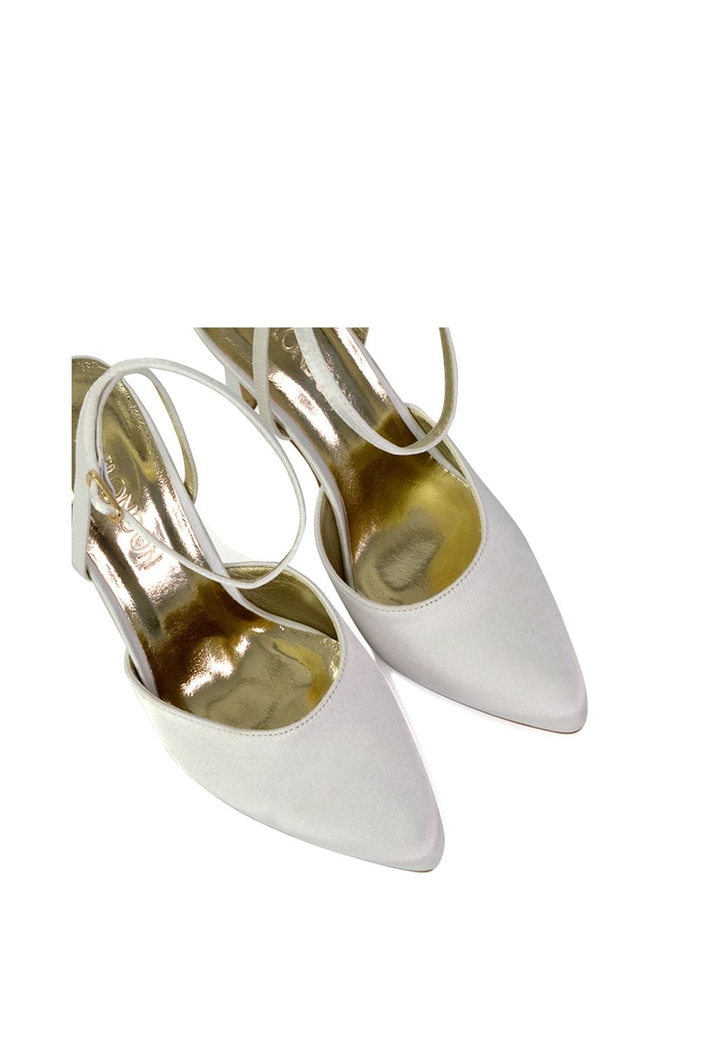 XY London 'Liliane' 2 Part Pointed Toe Satin Shoes Stiletto Heel image 5