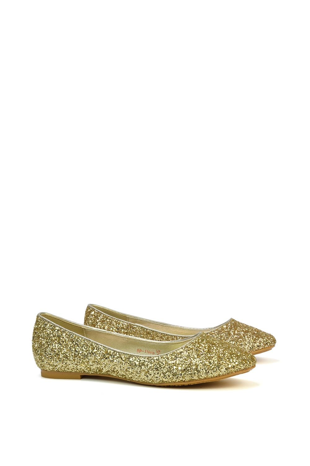 XY London 'Karissa' Flat Slip on Sparkly Glitter Ballerina Pumps image 2