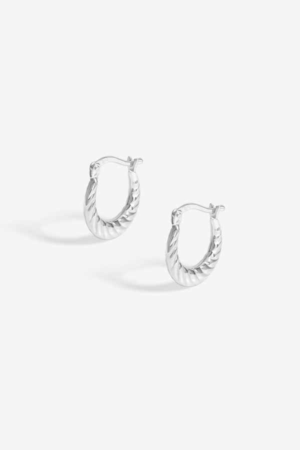 Simply Silver Sterling Silver 925 Polished Mini Twisted Hoop Earrings