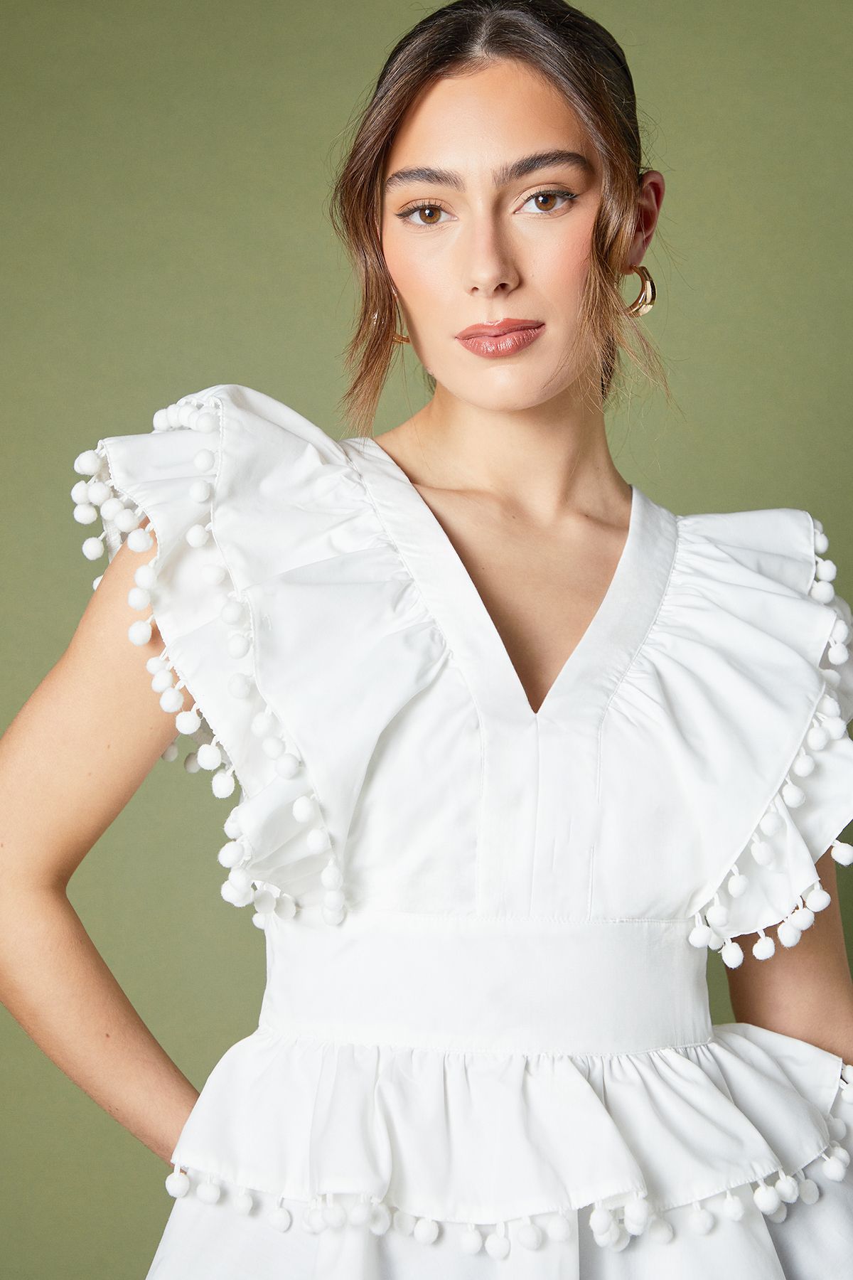 Coast Pom Pom Trim Top White image 3