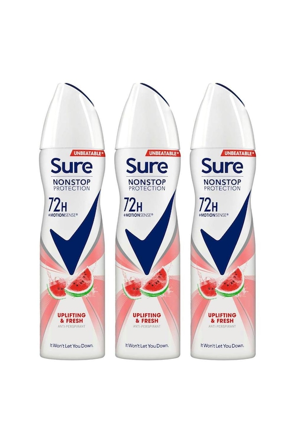 Sure Women 'Antiperspirant' 72H Protection Deo Uplifting & Fresh, 3x150ml
