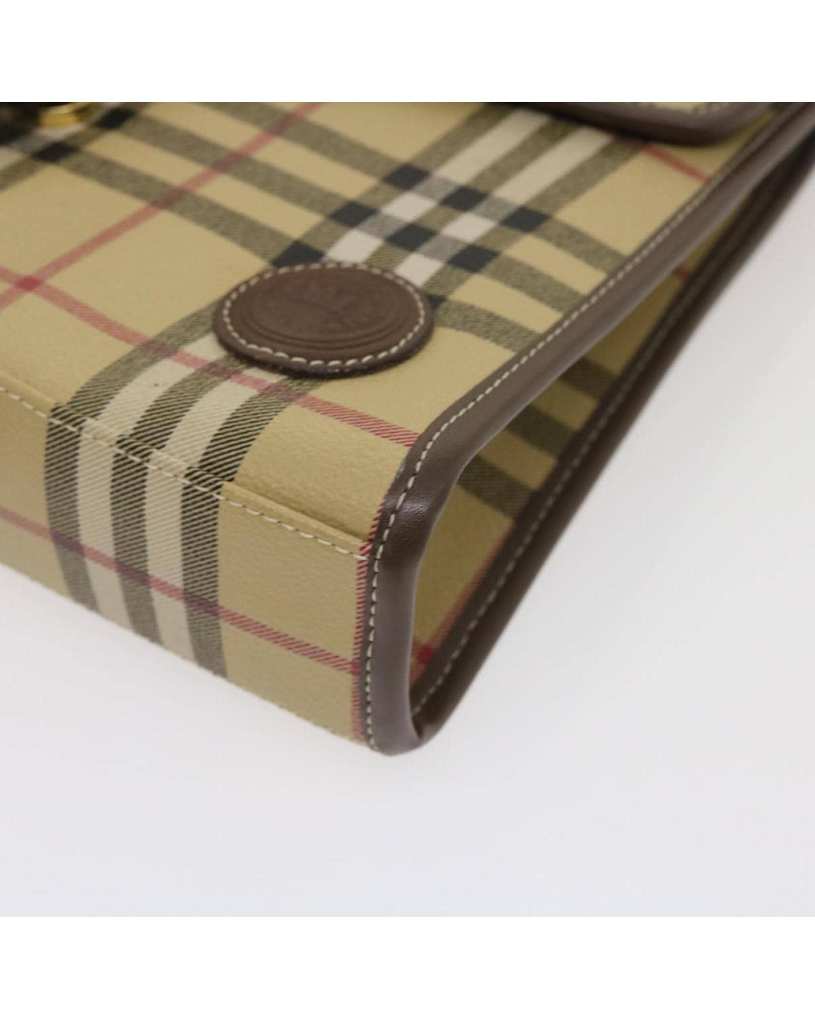 Valentino Preloved Beige Check Satchel Handbag Wo image 9