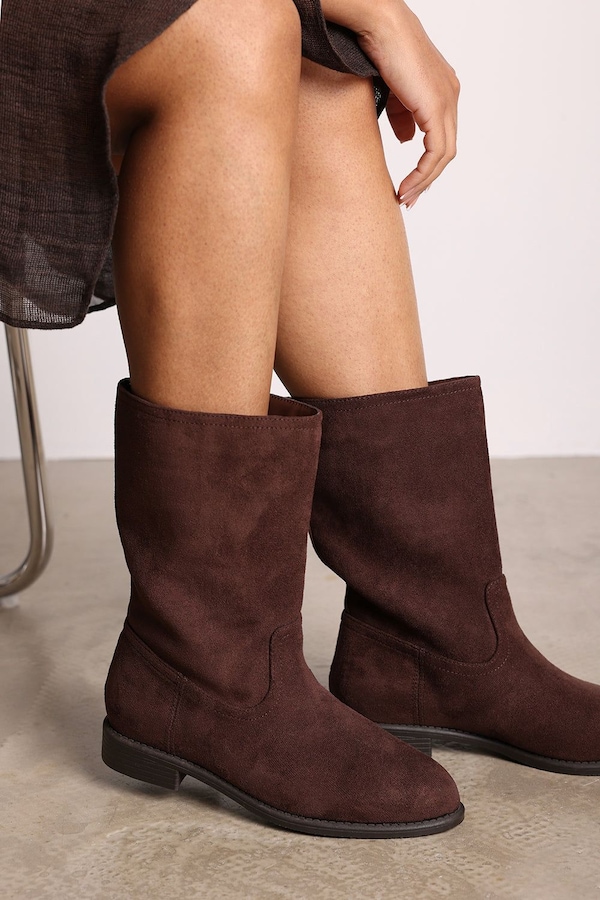 Where's That From 'Monroe' Mid Calf Boots with Flat Sole