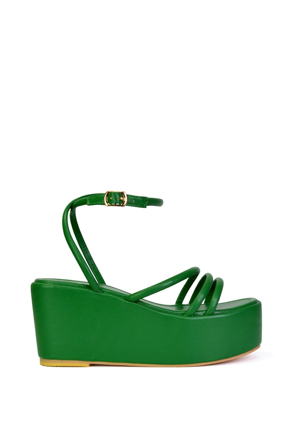 XY London 'Birdie' Ankle Strap Platform Sandal Wedge Heel Flatforms image 1