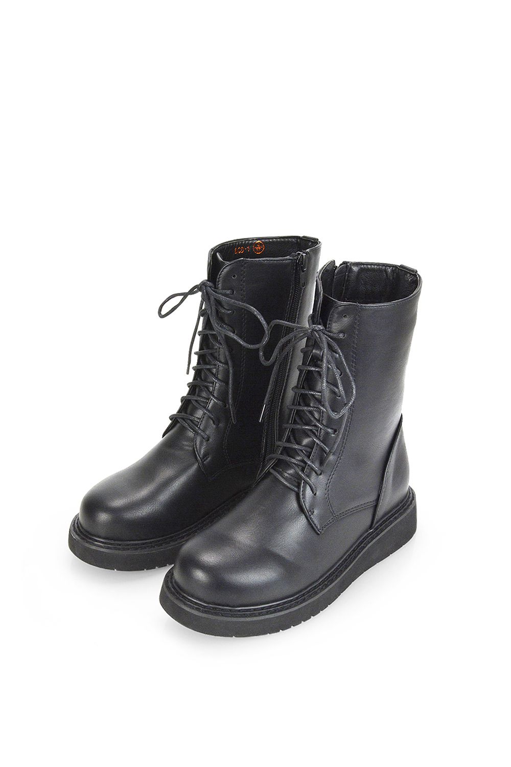 XY London 'Lizzo' Flat Chunky Sole Zip-Up Flatform Lace up Ankle Biker Boots image 5