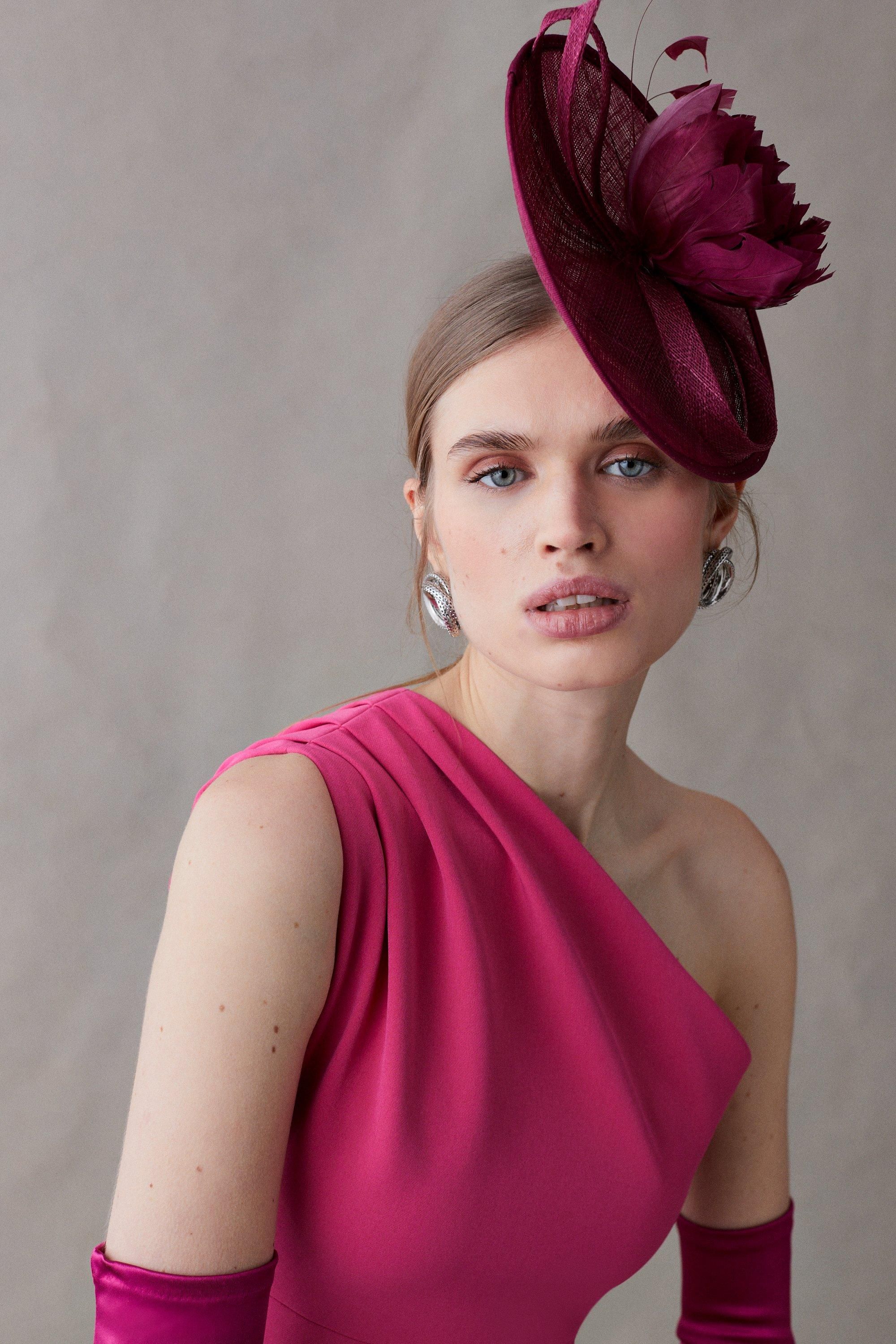 Coast Premium One Shoulder Pencil Dress Pink image 2