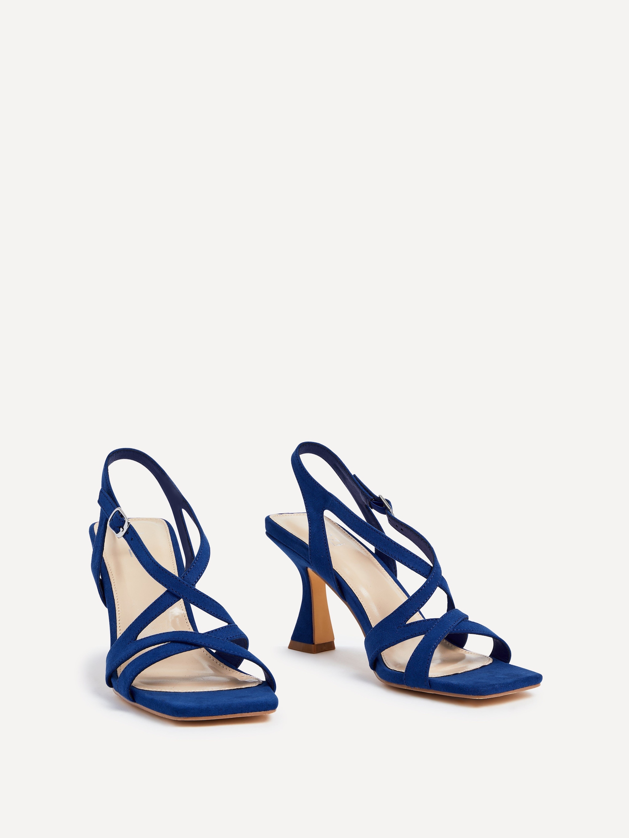 Linzi Liberty Cobalt Blue Faux Suede Square Toe Caged Heel image 3