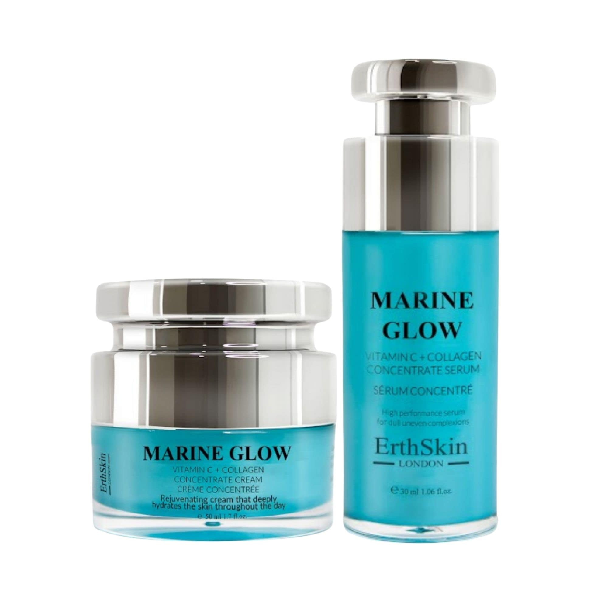 Erth Skin London Marine Glow Set: Vitamin C Serum 30ml + Marine Collagen Cream 50ml image 1