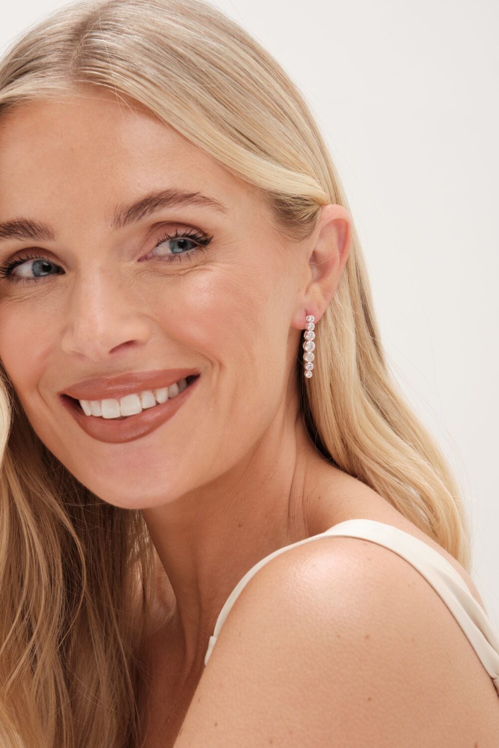 Simply Silver Sterling Silver 925 Cubic Zirconia Graduated Tennis Drop Earrings image 2