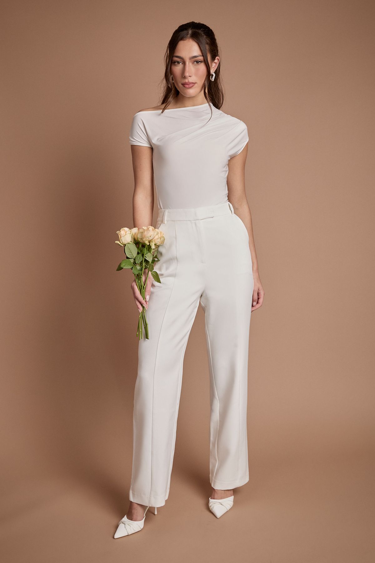 Coast Bridal Wide Leg Tailored Trouser Ivory