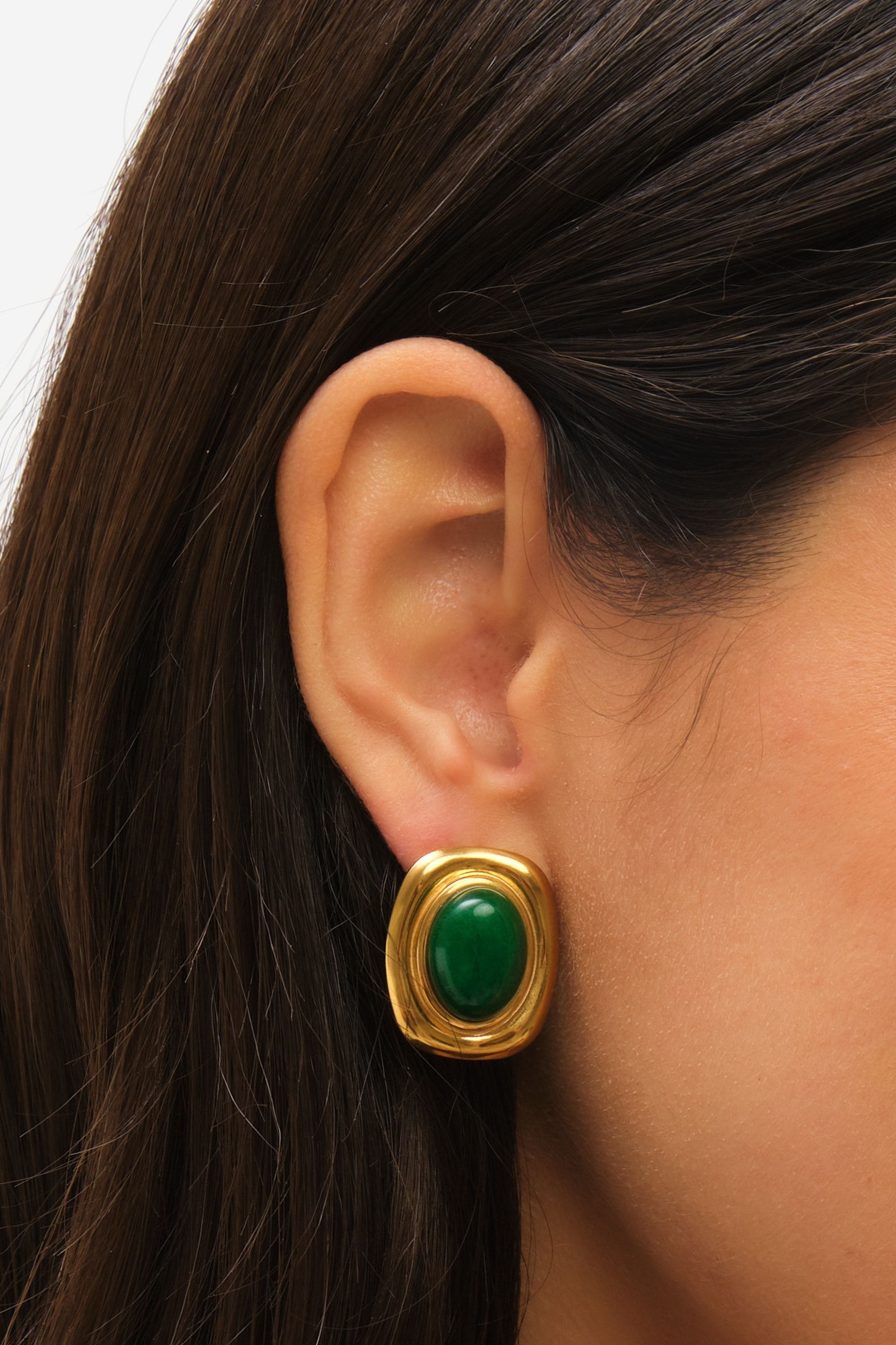 Jon Richard Gold Plated And Green Statement Earrings image 2