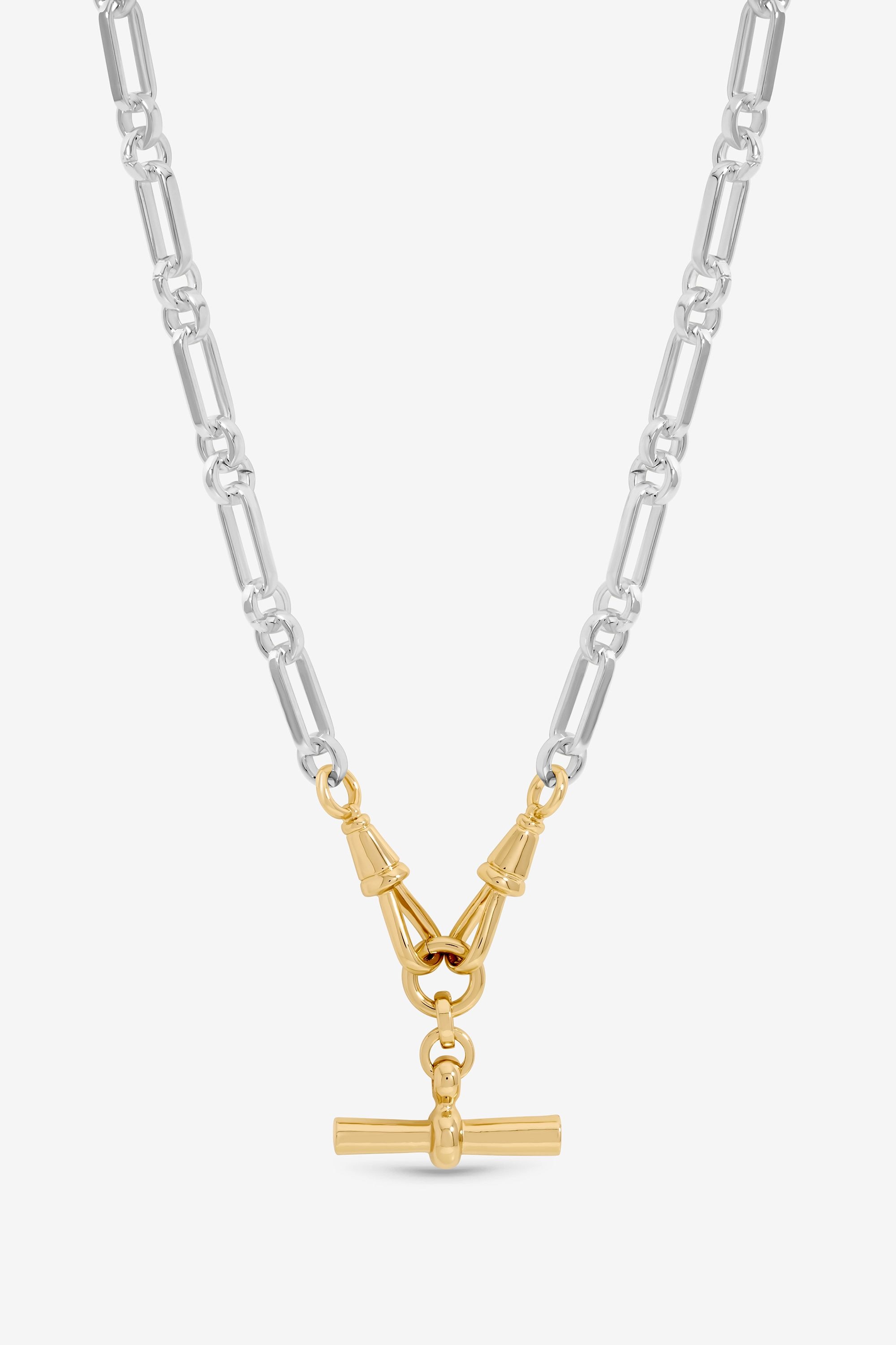 Inicio Two Tone T-Bar Necklace - Gift Pouch