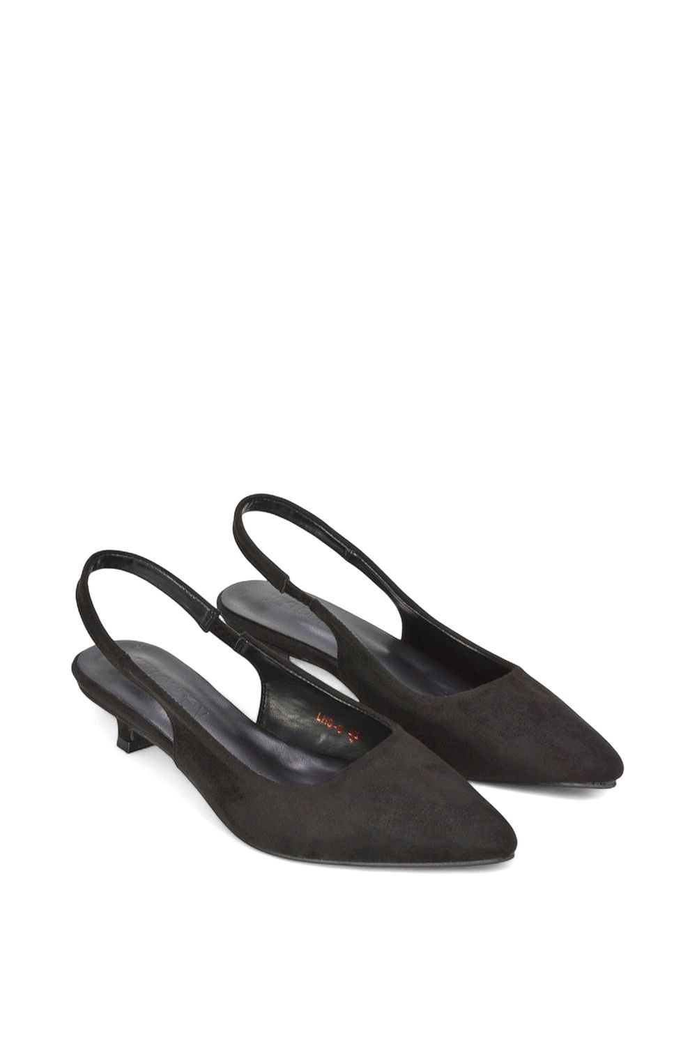 XY London 'Leila' Pointed Toe Low Kitten Heel Slingback Court Shoes image 5