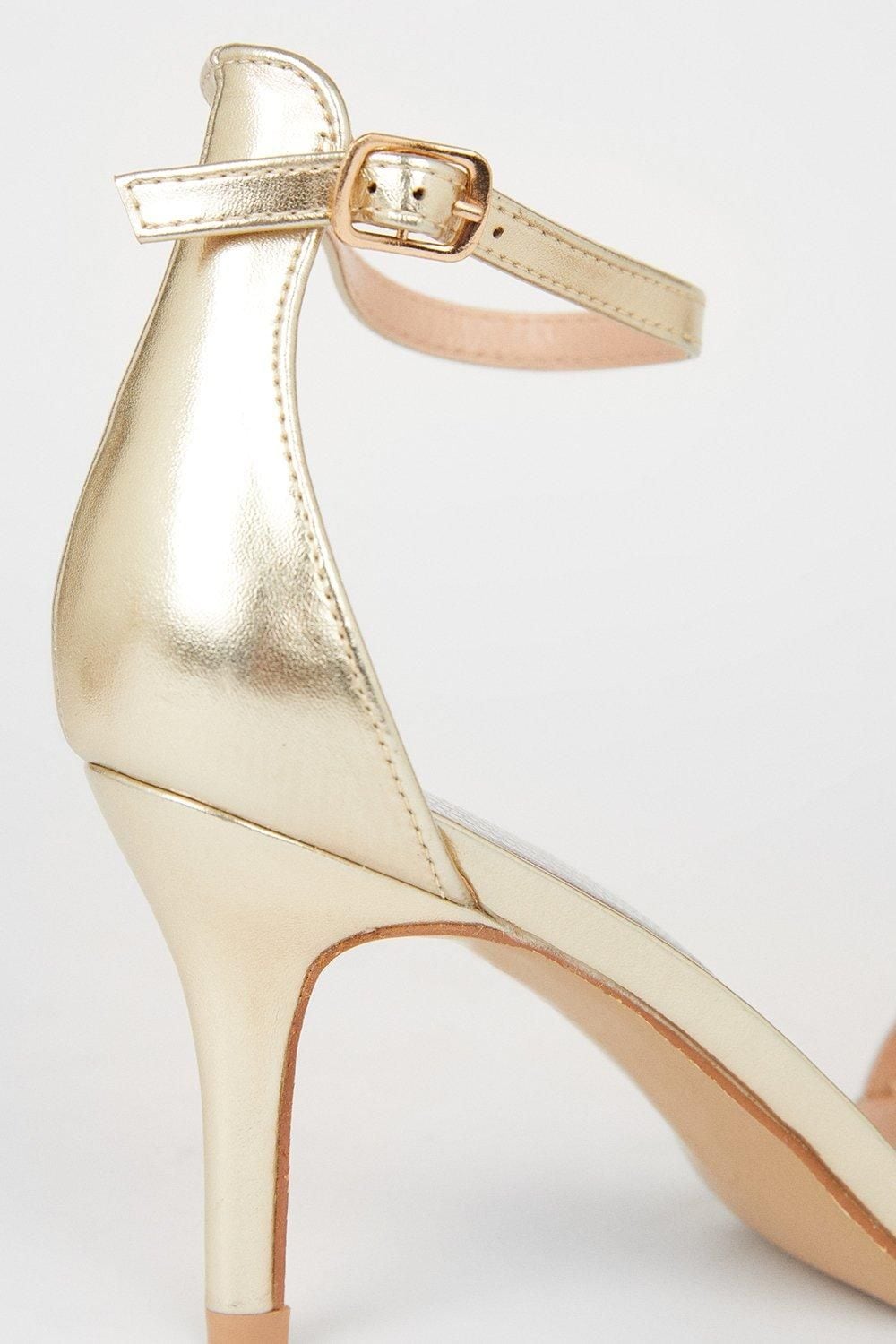 Coast Trinnie Barely There Stiletto Heeled Sandals Gold image 3