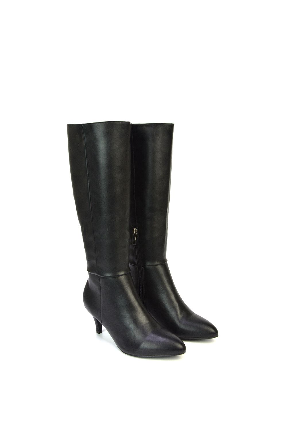 XY London 'Coby' Pointed Mid Stiletto Heel Knee High Boots image 3