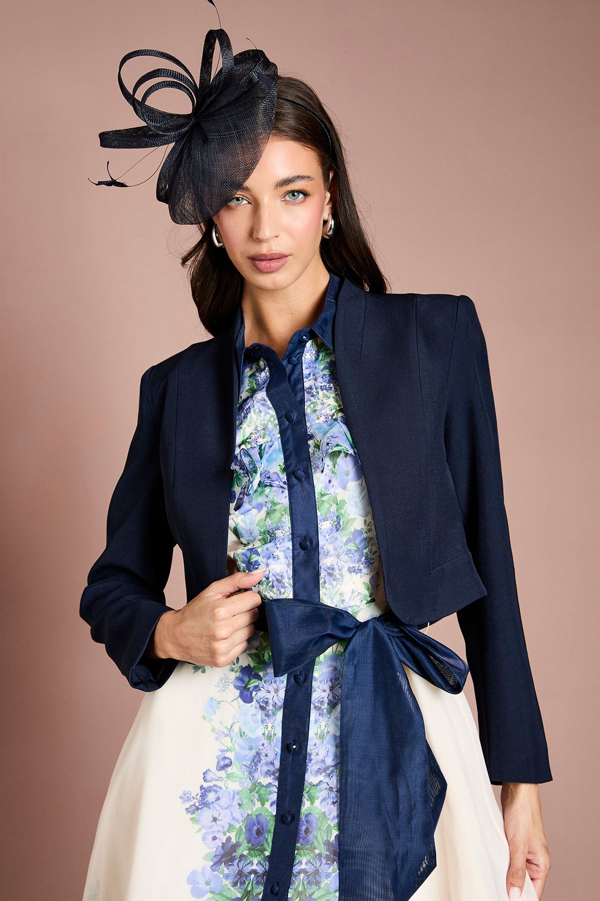 Coast Bow Back Long Sleeve Jacket Navy
