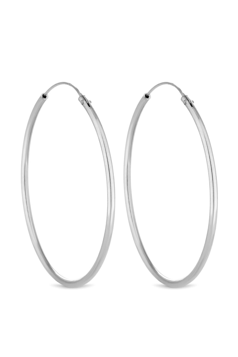 Simply Silver Sterling Silver 925 40mm Sleeper Hoop Earrings