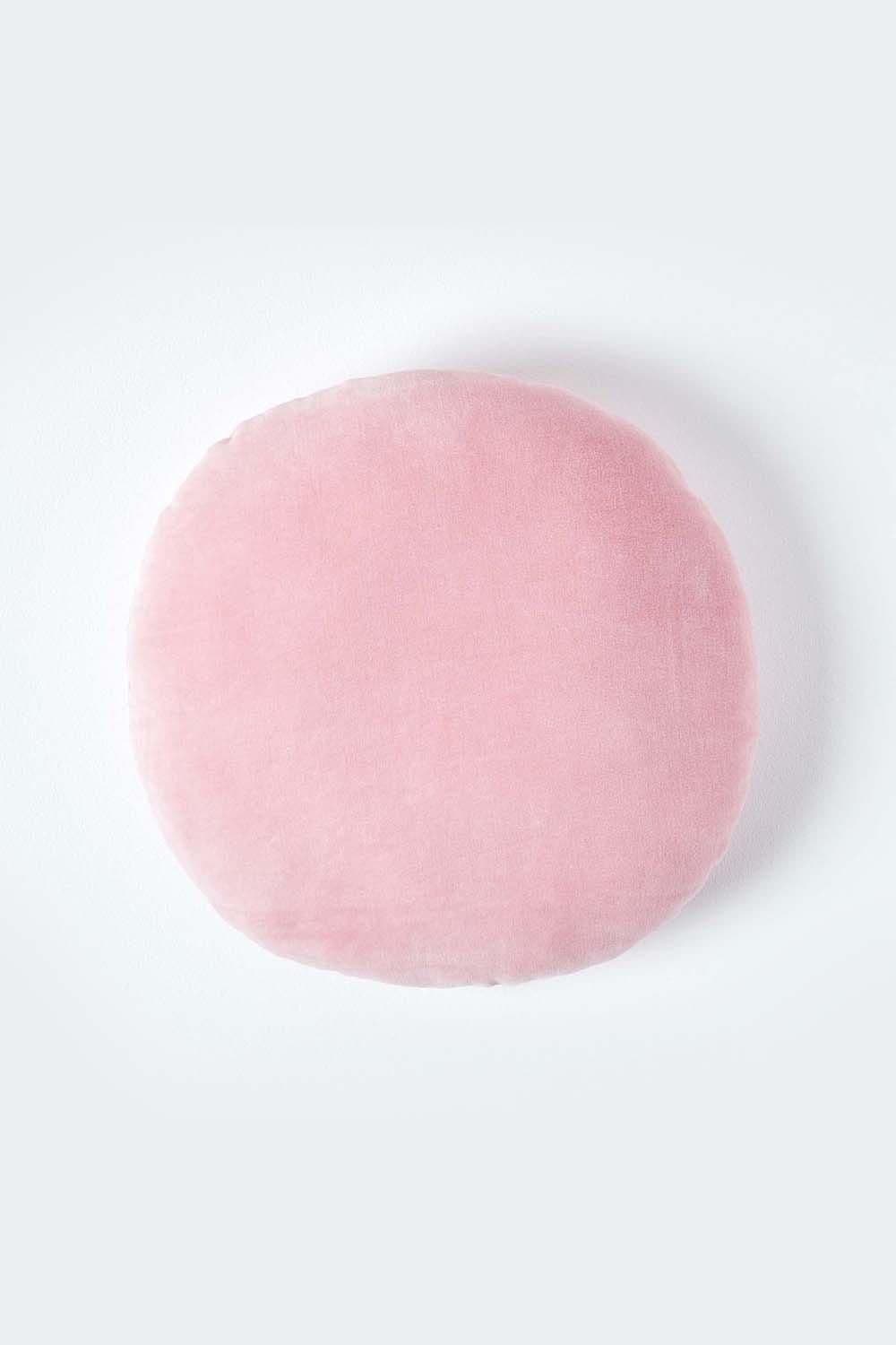 Homescapes Velvet Cushion, 40 cm Round image 1
