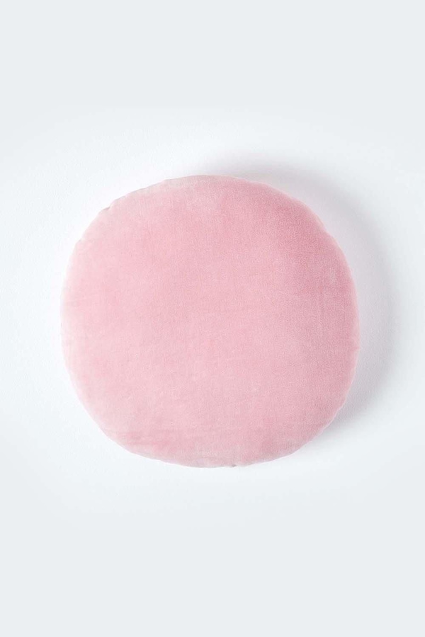 Homescapes Velvet Cushion, 40 cm Round