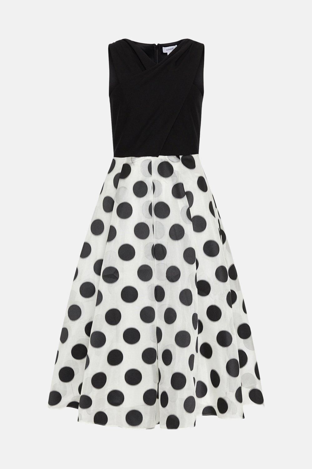 Coast 2 In 1jacquard Spot Skirt Dress Mono image 4