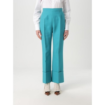 Valentino Tailored Culottes Cuffed Hem Wo - Blue Pants