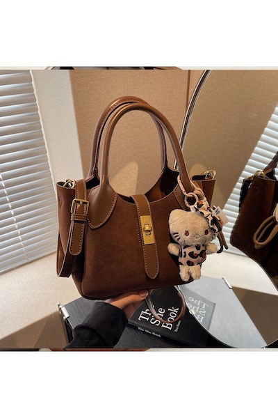 XY London 'Elisie' Mini Tote Crossbody Handbag with Plush Charm