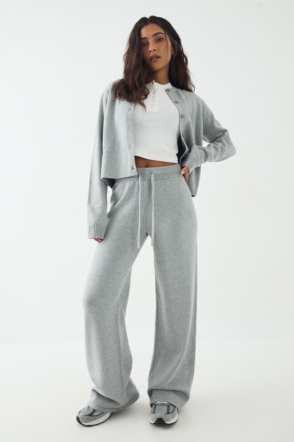 DSGN Studio DSGN Studio Knitted Straight Leg Trouser Charcoal image 1