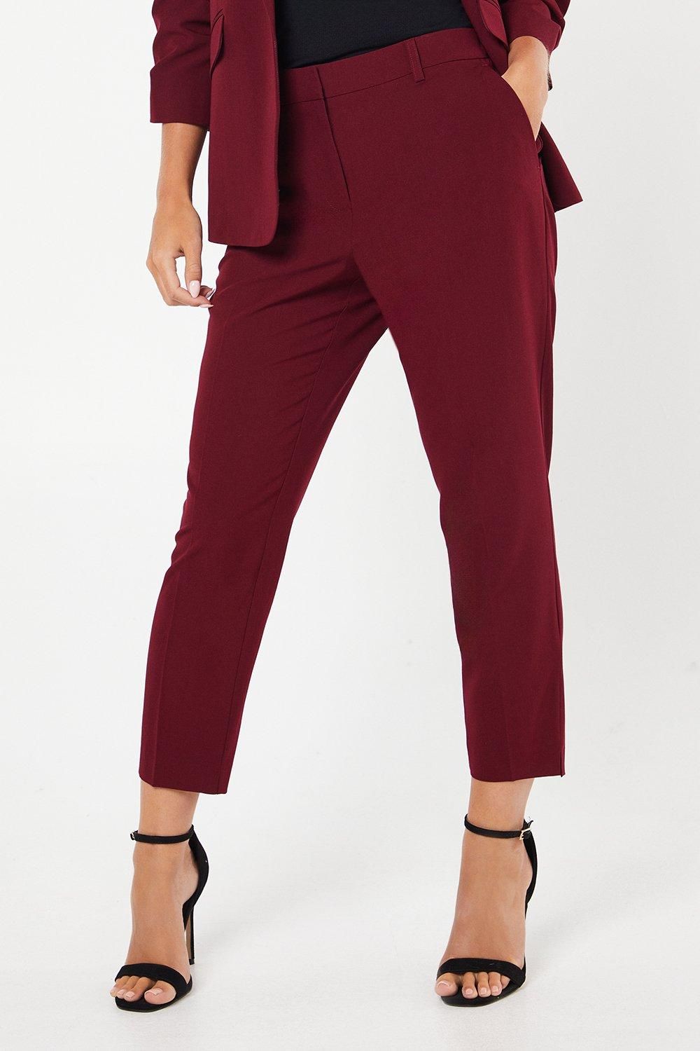Dorothy Perkins Petite Plain Ankle Grazer Burgundy image 1