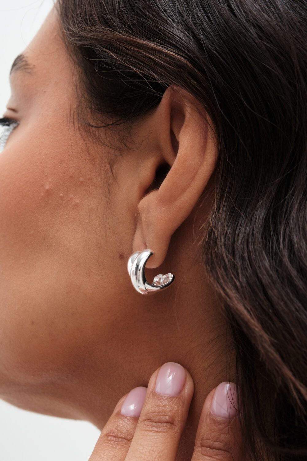 Simply Silver Sterling Silver 925 Polished Kiss Hoop Earrings image 3