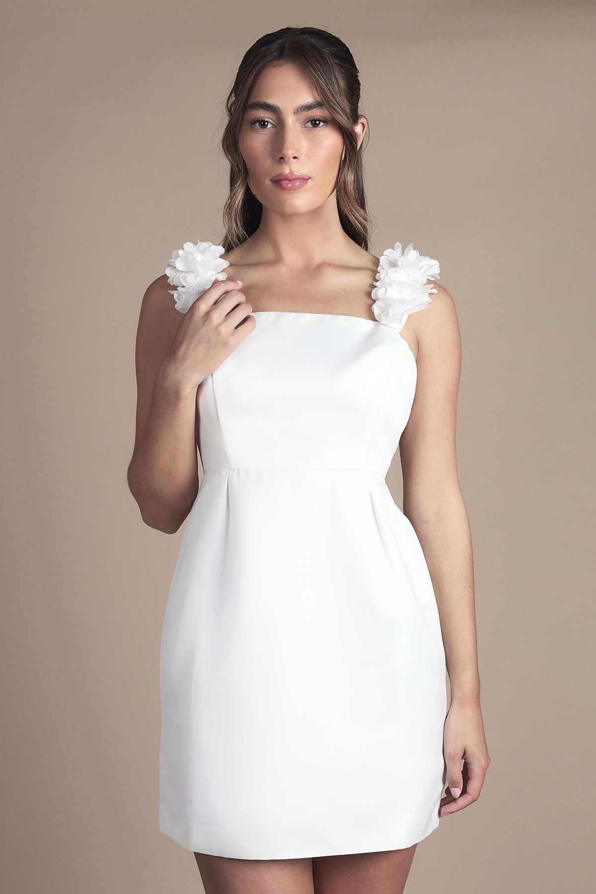 Coast 3d Floral Bardot Bridal Mini Dress Ivory image 1