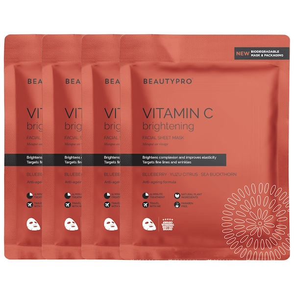 BEAUTYPRO Vitamin C Brightening Sheet Mask - Pack Of 4