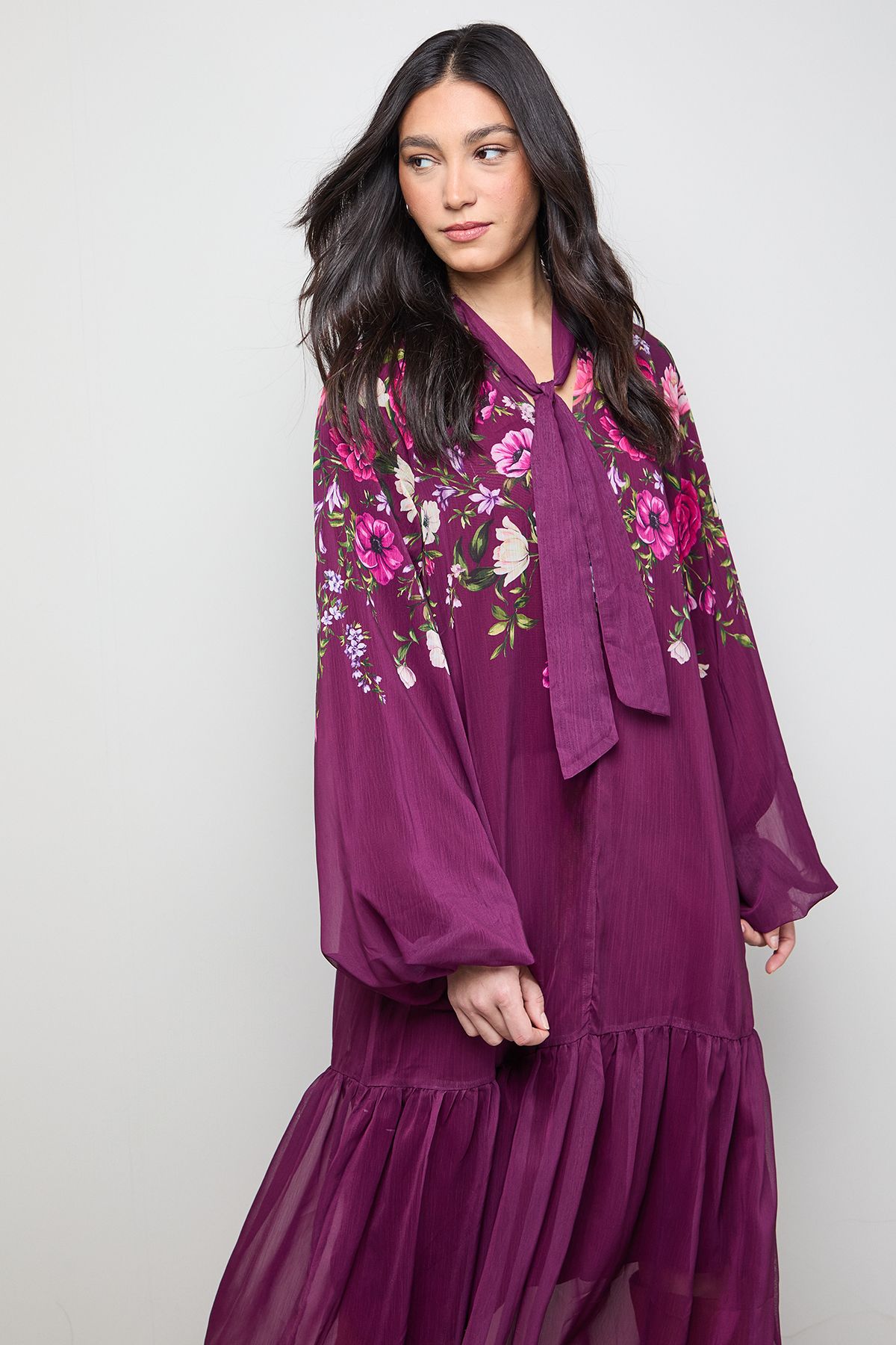 Oasis Trapeze Boho Maxi Dress Floral image 1