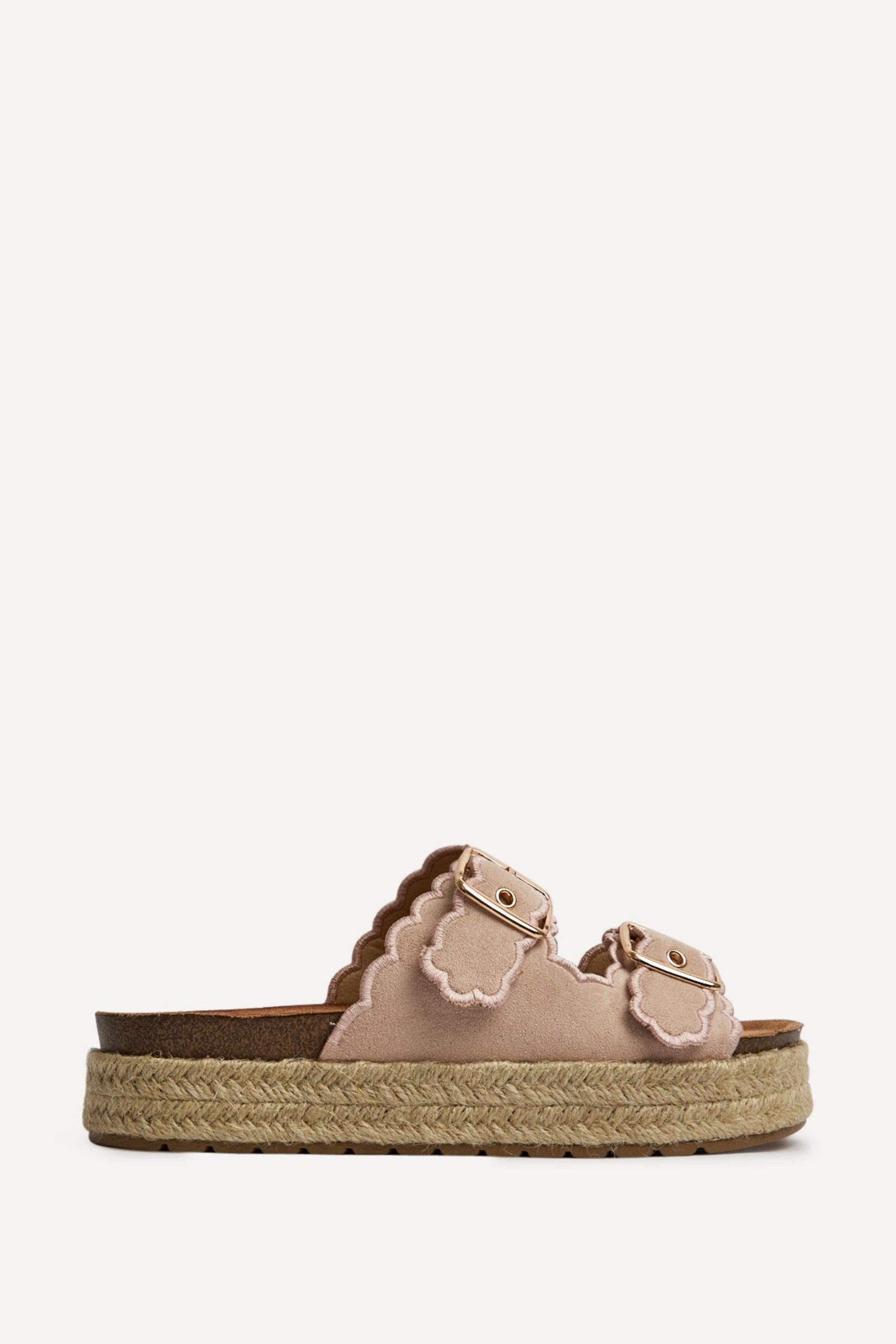 Linzi Sonnet Dusky Pink Double Buckle Flatform Sandals