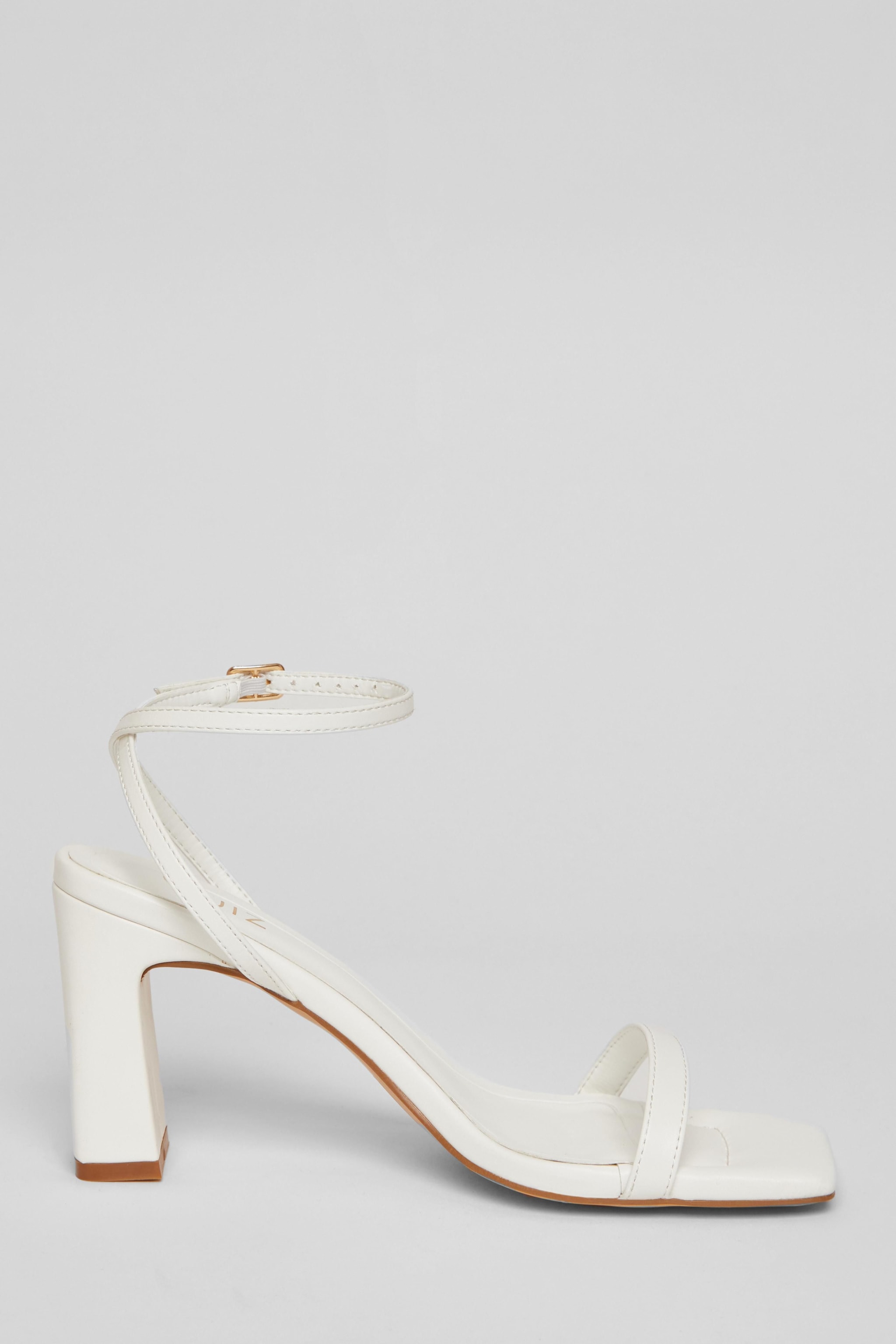 Quiz White Barely There Block Heels image 5