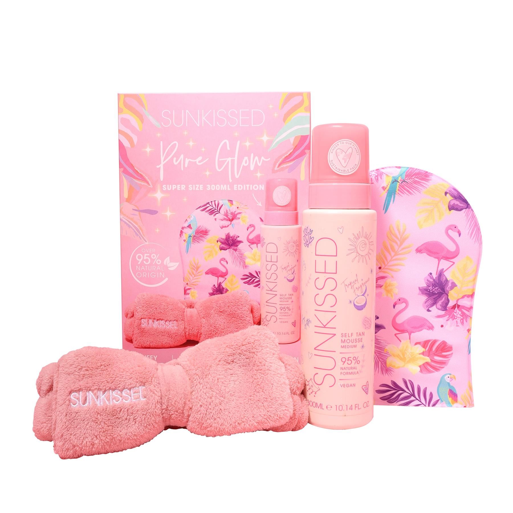Sunkissed Pure Glow Medium Edition Set - Mitt, Headband, Tan 300ml image 2