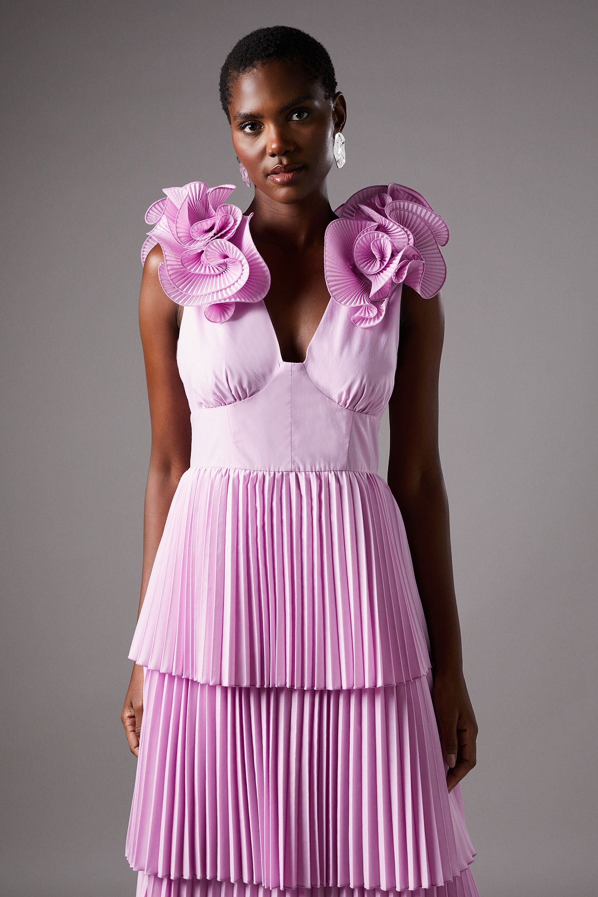Coast Pleat Skirt Midi Dress Lilac image 3