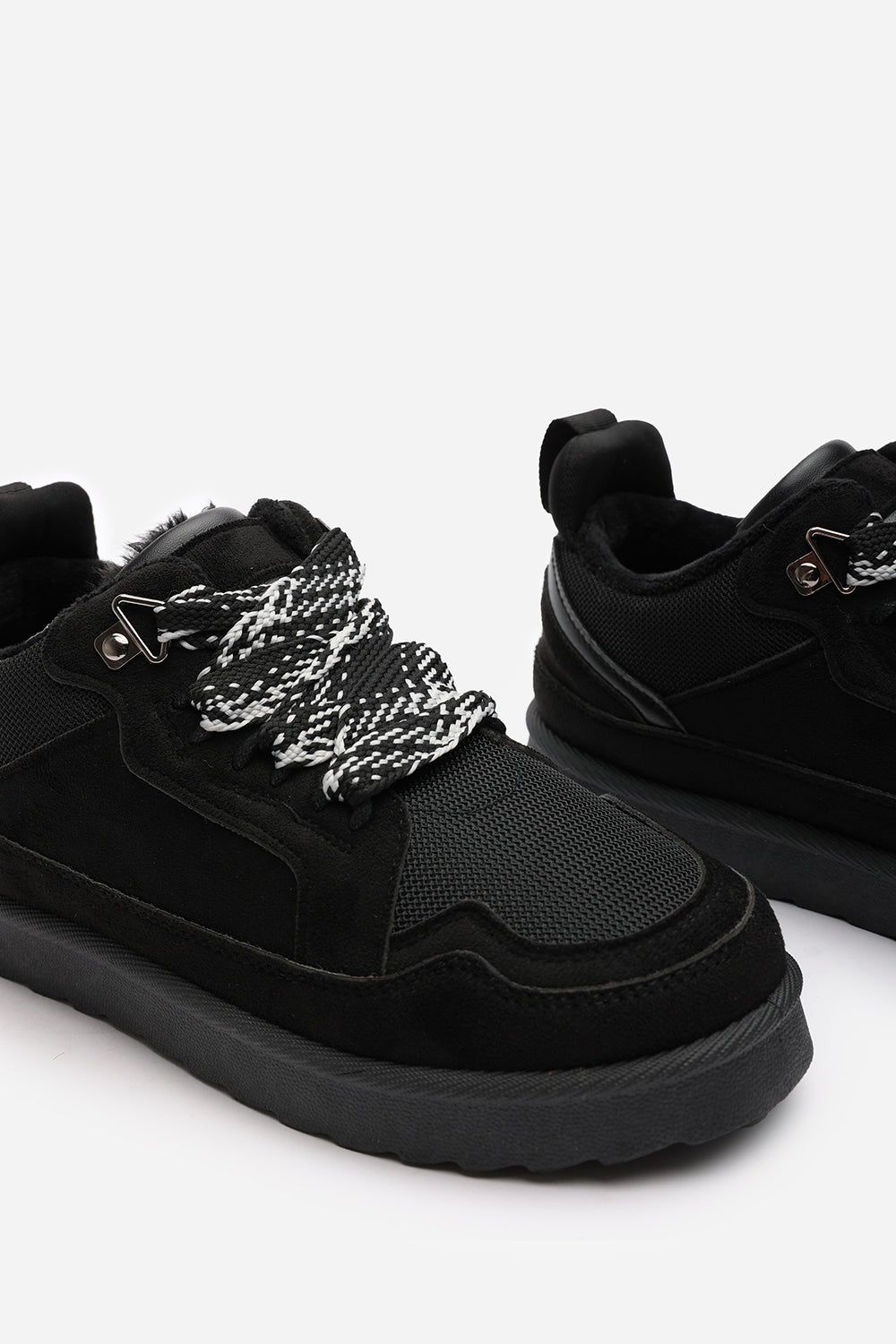 Where's That From 'Darcy' Suede Lace-Up Trainers with Chunky Sole and Mesh Panel image 5